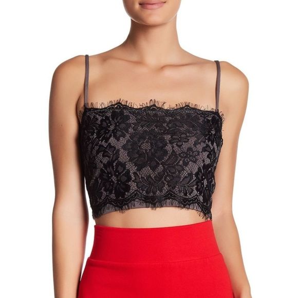 Sexy black and gray lace  Free People bralette - Picture 2 of 3